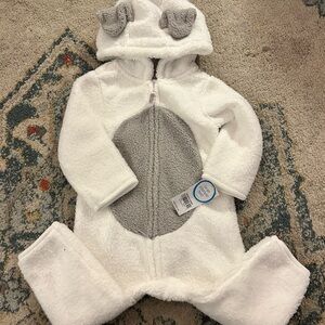 NWT Cozy White and Gray Toddler 12 month One Piece